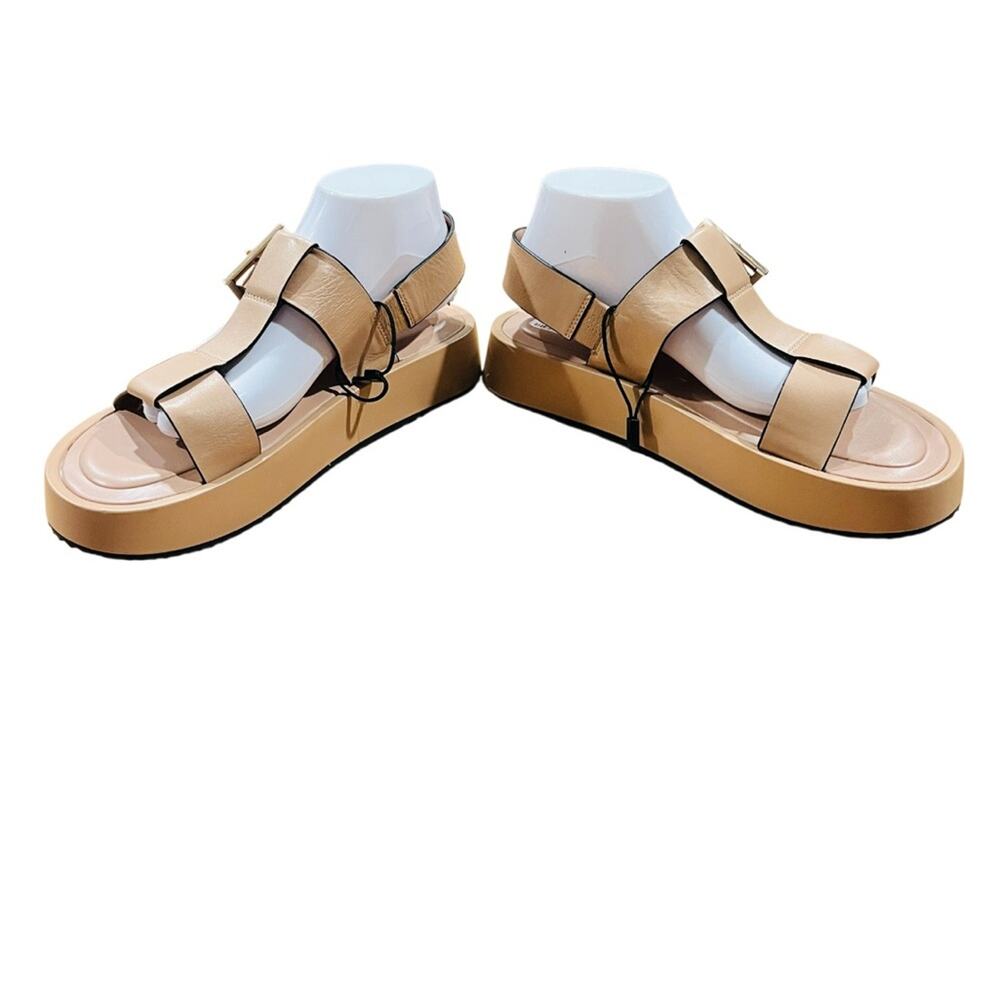 Zara Tan Strapy Platform sandals With Buckle Women's US size 9 (40) NWT - Picture 11 of 13